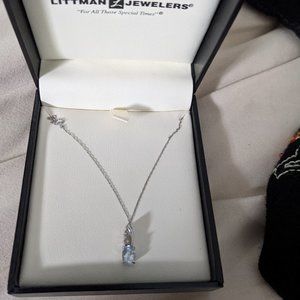 Littman jewelers aquamarine and diamond necklace